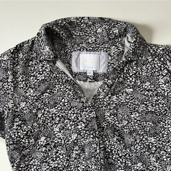 Anthropologie Black and White Floral Short Sleeve Top - Picture 8 of 9